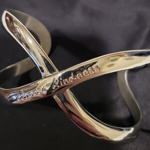 Rustic Cuff Silver Bracelet with Engraving